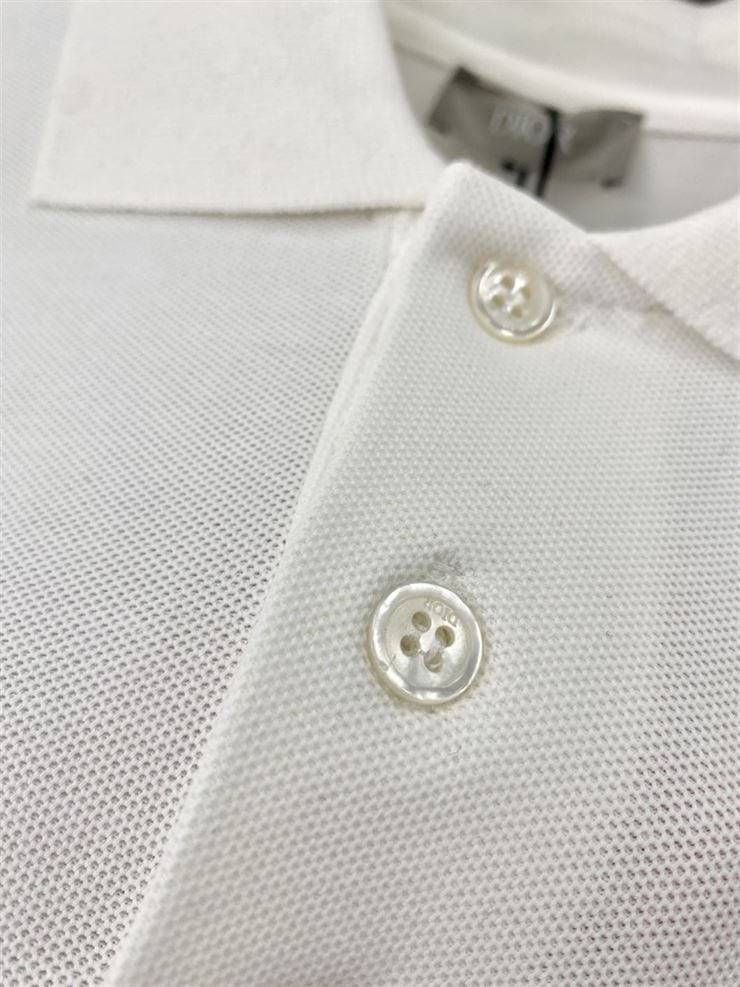 CHRISTIAN DIOR ATELIER’ POLO SHIRT WHITE COTTON PIQUÉ – DOT019