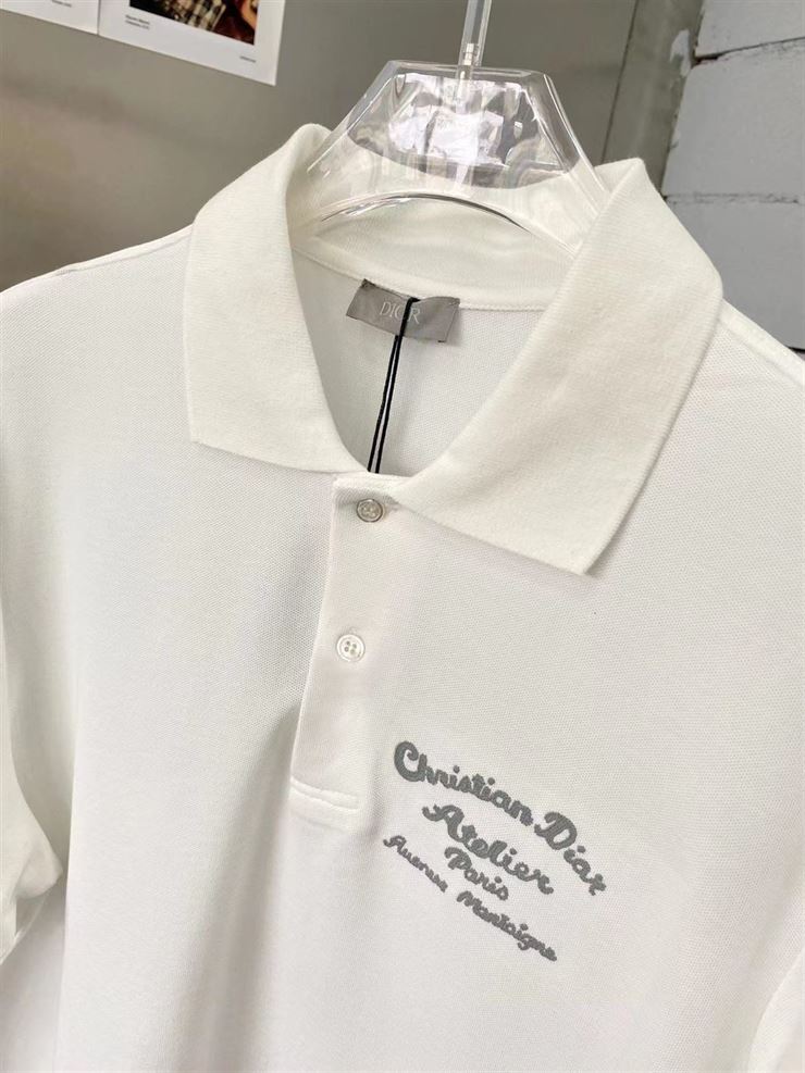 CHRISTIAN DIOR ATELIER’ POLO SHIRT WHITE COTTON PIQUÉ – DOT019