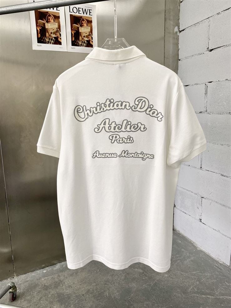 CHRISTIAN DIOR ATELIER’ POLO SHIRT WHITE COTTON PIQUÉ – DOT019