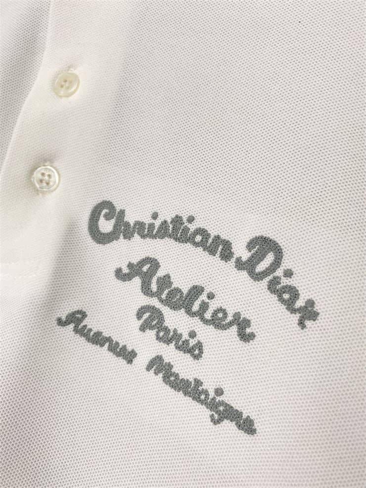 CHRISTIAN DIOR ATELIER’ POLO SHIRT WHITE COTTON PIQUÉ – DOT019