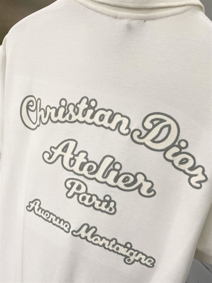 CHRISTIAN DIOR ATELIER’ POLO SHIRT WHITE COTTON PIQUÉ – DOT019