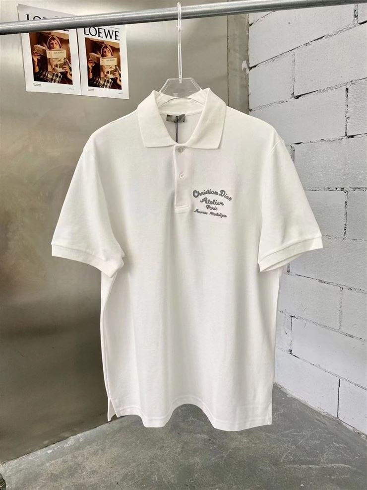 CHRISTIAN DIOR ATELIER’ POLO SHIRT WHITE COTTON PIQUÉ – DOT019
