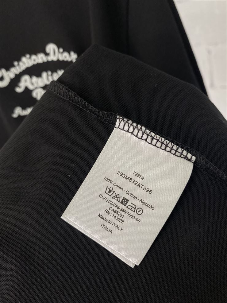 CHRISTIAN DIOR ATELIER’ T-SHIRT RELAXED FIT BLACK COTTON JERSEY – DOT020