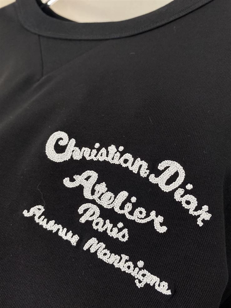CHRISTIAN DIOR ATELIER’ T-SHIRT RELAXED FIT BLACK COTTON JERSEY – DOT020