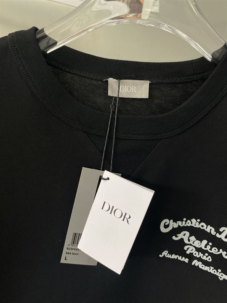 CHRISTIAN DIOR ATELIER’ T-SHIRT RELAXED FIT BLACK COTTON JERSEY – DOT020