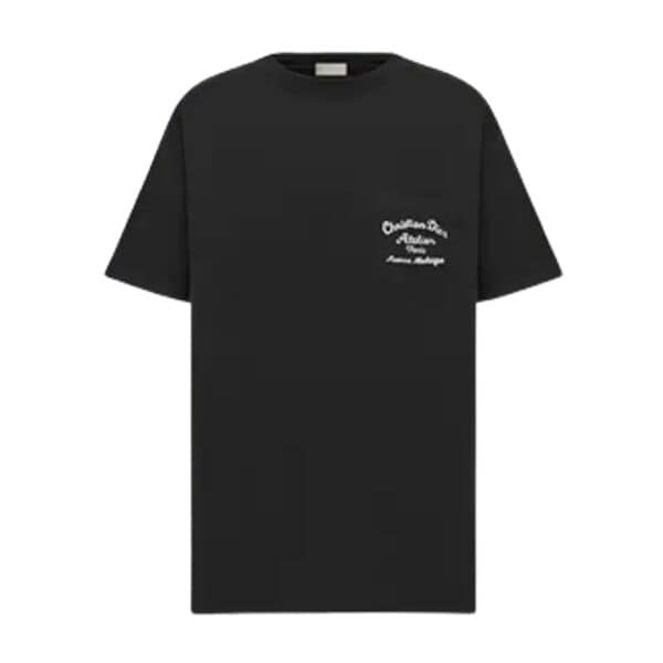 CHRISTIAN DIOR ATELIER’ T-SHIRT RELAXED FIT BLACK COTTON JERSEY – DOT020