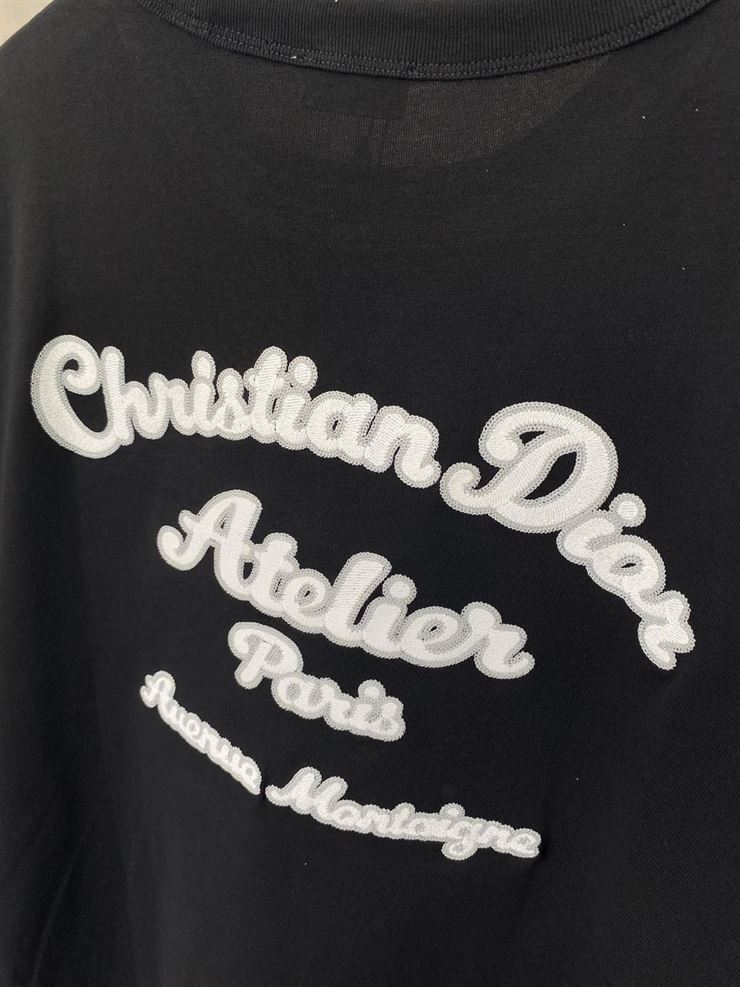 CHRISTIAN DIOR ATELIER’ T-SHIRT RELAXED FIT BLACK COTTON JERSEY – DOT020