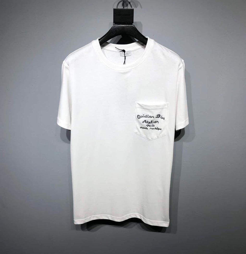 CHRISTIAN DIOR ATELIER’ T-SHIRT RELAXED FIT WHITE COTTON JERSEY – DOT023
