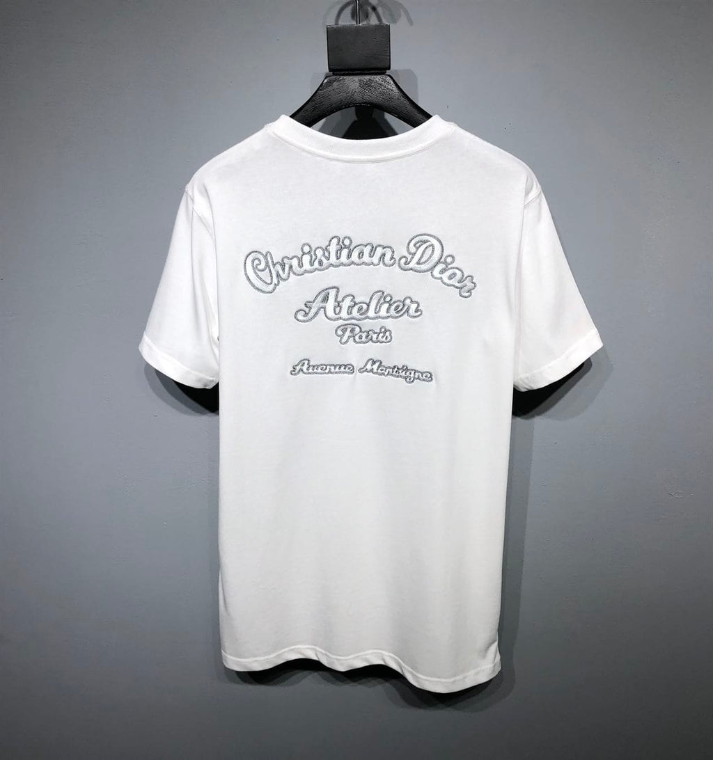 CHRISTIAN DIOR ATELIER’ T-SHIRT RELAXED FIT WHITE COTTON JERSEY – DOT023