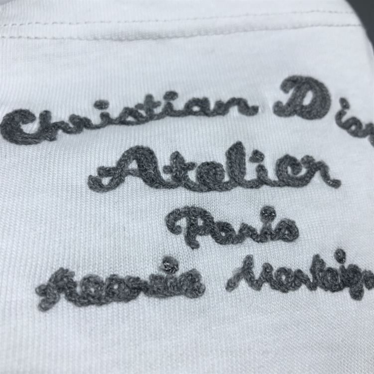 CHRISTIAN DIOR ATELIER’ T-SHIRT RELAXED FIT WHITE COTTON JERSEY – DOT023