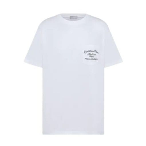 CHRISTIAN DIOR ATELIER’ T-SHIRT RELAXED FIT WHITE COTTON JERSEY – DOT023