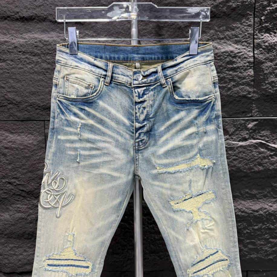 Amiri Ripp White Blue Jeans – AMIJ027