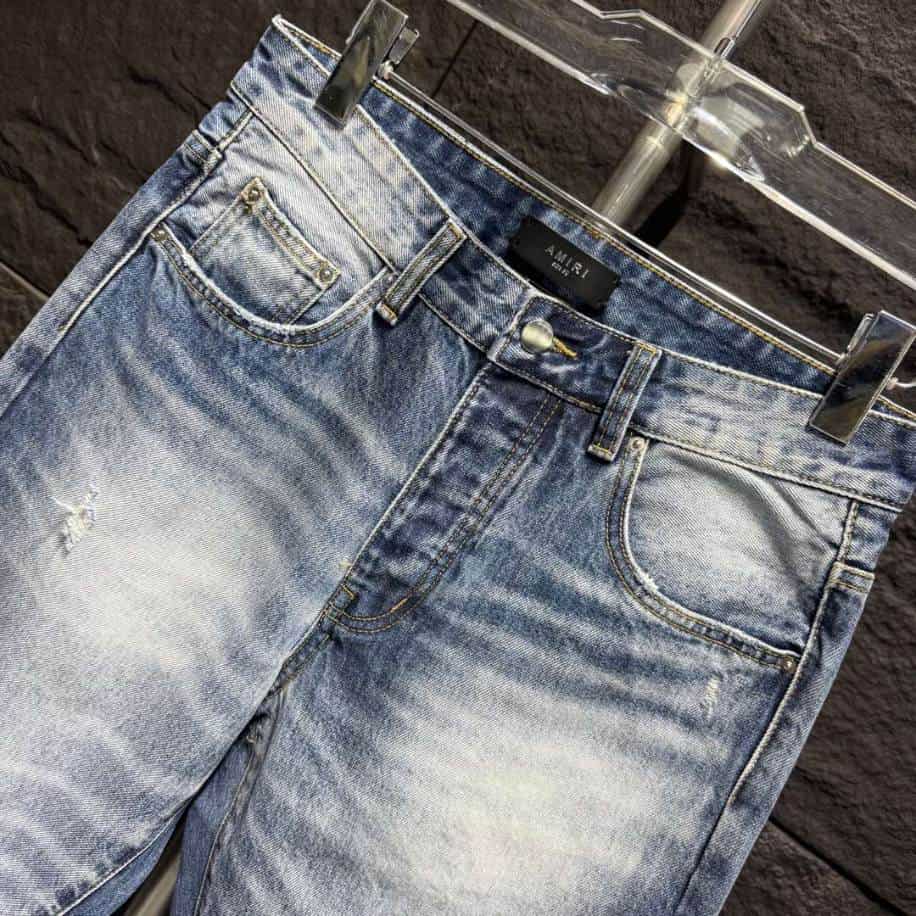 Amiri Ripp Double Knee Blue Jeans – AMIJ041