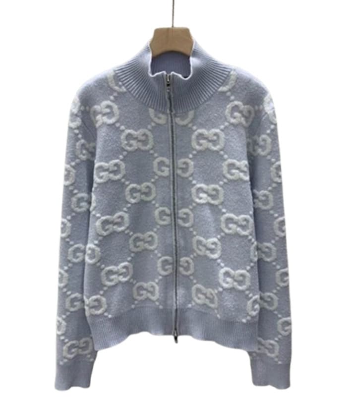 GUCCI Stitch Jacquard Blue Knitwear – GCK055