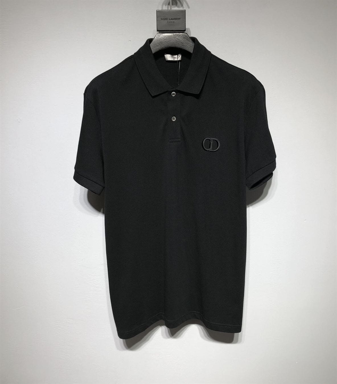 DIOR CD ICON POLO SHIRT BLACK COTTON PIQUÉ – DOT026