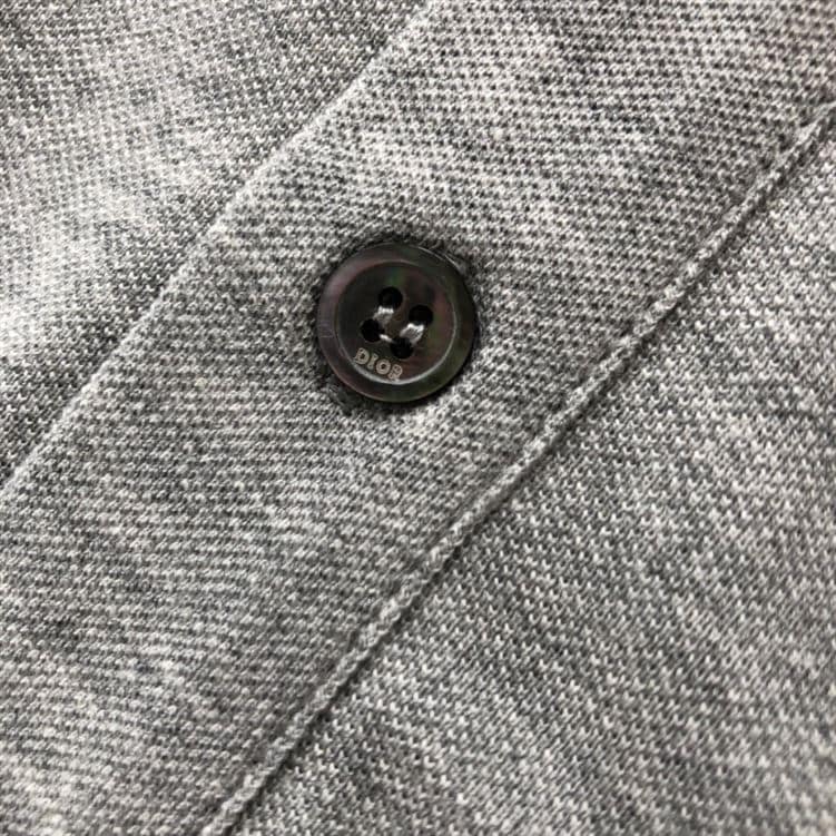 DIOR CD ICON POLO SHIRT GRAY COTTON PIQUÉ – DOT024