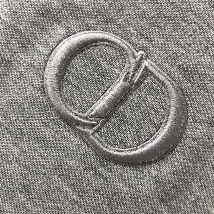 DIOR CD ICON POLO SHIRT GRAY COTTON PIQUÉ – DOT024