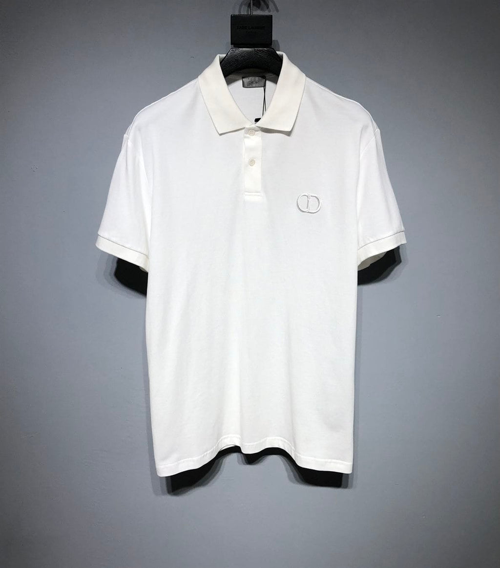 DIOR CD ICON POLO SHIRT WHITE COTTON PIQUÉ – DOT025