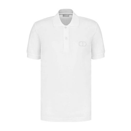 DIOR CD ICON POLO SHIRT WHITE COTTON PIQUÉ – DOT025