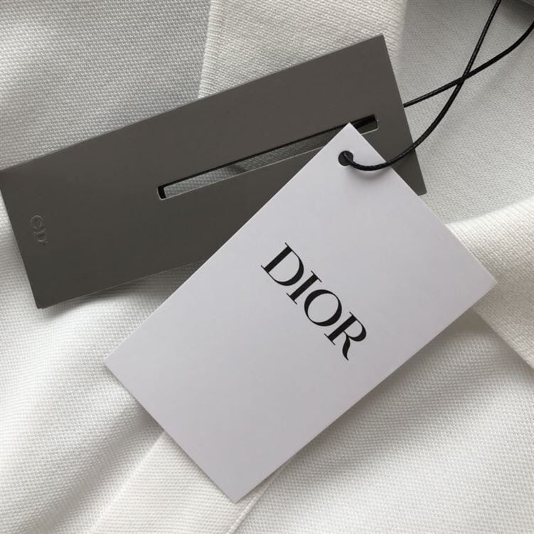 DIOR CD ICON POLO SHIRT WHITE COTTON PIQUÉ – DOT025