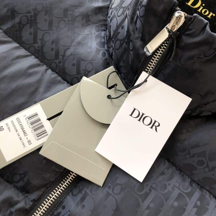 DIOR OBLIQUE DOWN JACKET BLACK NYLON TECHNICAL JACQUARD – DRC008
