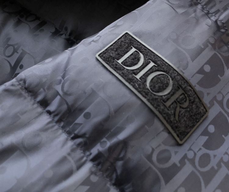 DIOR OBLIQUE DOWN JACKET BLACK NYLON TECHNICAL JACQUARD – DRC008