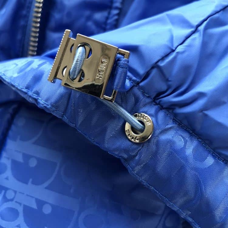 DIOR OBLIQUE DOWN JACKET BLUE TECHNICAL JACQUARD – DRC005