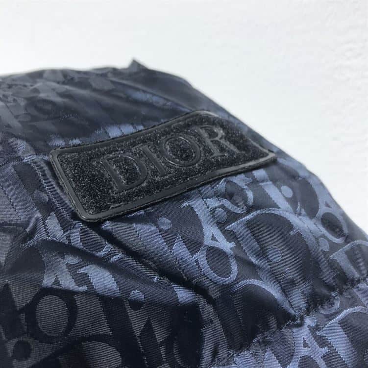 DIOR OBLIQUE DOWN JACKET NAVY BLUE TECHNICAL JACQUARD – DRC003