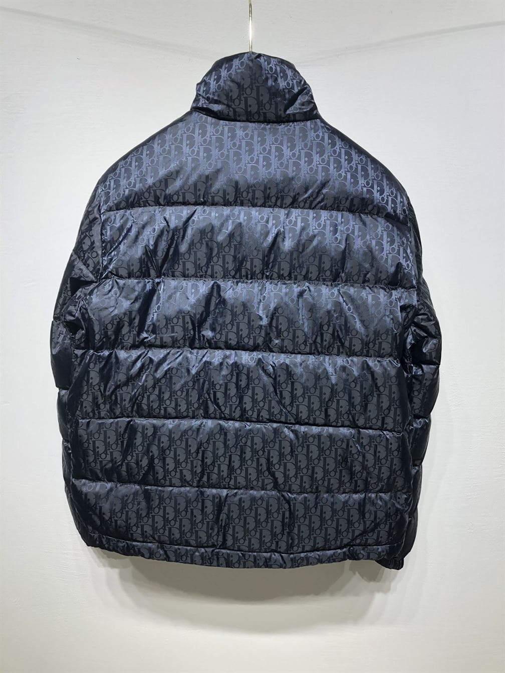 DIOR OBLIQUE DOWN JACKET NAVY BLUE TECHNICAL JACQUARD – DRC003