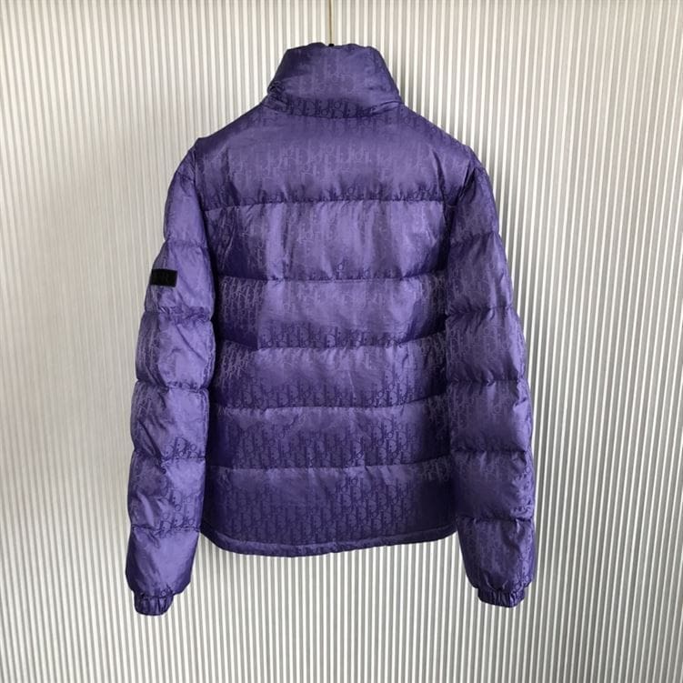 DIOR OBLIQUE DOWN JACKET PURPLE NYLON JACQUARD – DRC007
