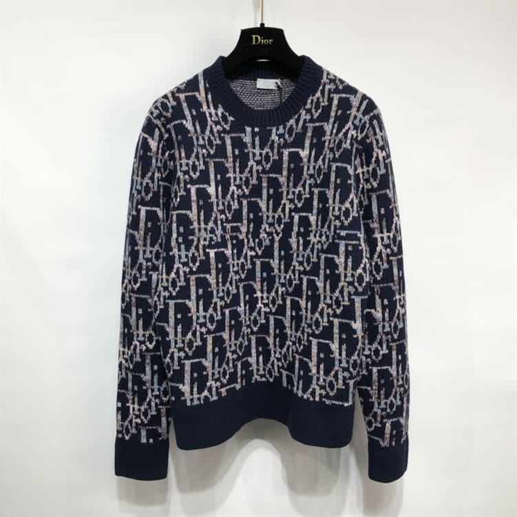 DIOR OBLIQUE SWEATER NAVY BLUE – DOS007