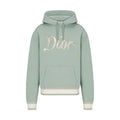 DIOR OVERSIZED HOODED SWEATSHIRT LIGHT GREEN ORGANIC COTTON FLEECE – DOS001