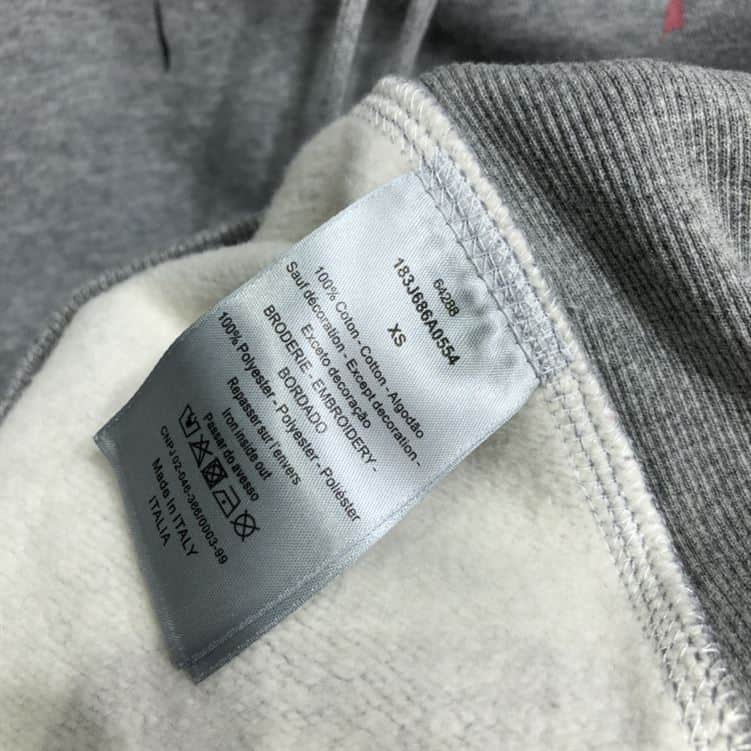 DIOR OVERSIZED SWEATSHIRT WHITE COTTON FLEECE WITH PAINT PRINT – DOS013