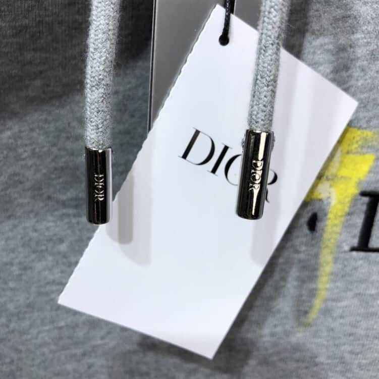 DIOR OVERSIZED SWEATSHIRT WHITE COTTON FLEECE WITH PAINT PRINT – DOS013