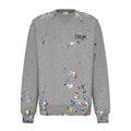 DIOR OVERSIZED SWEATSHIRT WHITE COTTON FLEECE WITH PAINT PRINT – DOS014