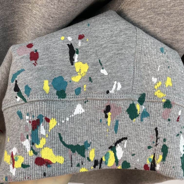 DIOR OVERSIZED SWEATSHIRT WHITE COTTON FLEECE WITH PAINT PRINT – DOS014