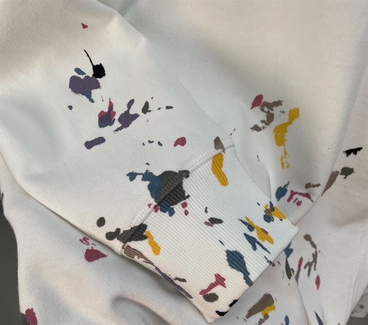 DIOR OVERSIZED SWEATSHIRT WHITE COTTON FLEECE WITH PAINT PRINT – DOS015
