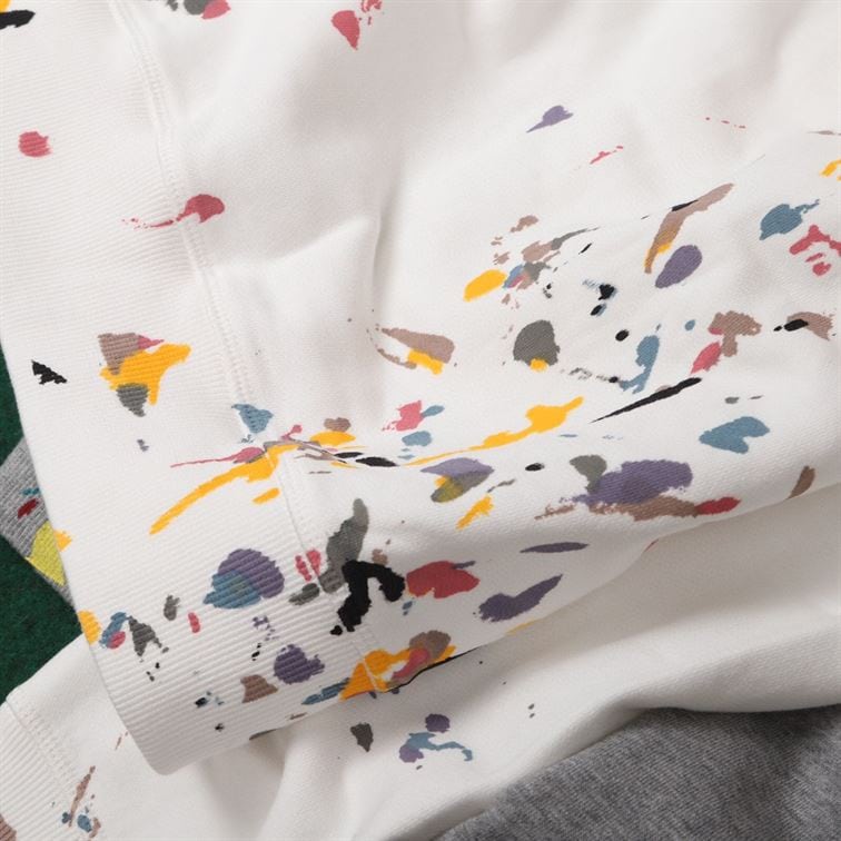 DIOR OVERSIZED SWEATSHIRT WHITE COTTON FLEECE WITH PAINT PRINT – DOS015