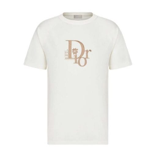 DIOR RELAXED-FIT DIOR BY ERL T-SHIRT WHITE SLUB COTTON JERSEY – DOT021