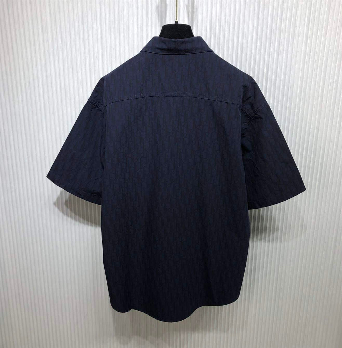 DIOR SHORT-SLEEVED OVERSHIRT NAVY BLUE AND BLACK DIOR OBLIQUE KASURI COTTON DENIM – DOT014