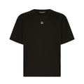 DOLCE &GABBANA COTTON T-SHIRT WITH METALLIC DG LOGO – DT015