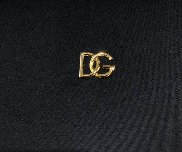 DOLCE &GABBANA COTTON T-SHIRT WITH METALLIC DG LOGO – DT015
