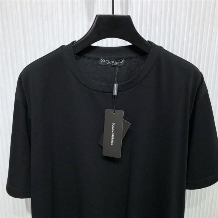 DOLCE &GABBANA COTTON T-SHIRT WITH METALLIC DG LOGO – DT015