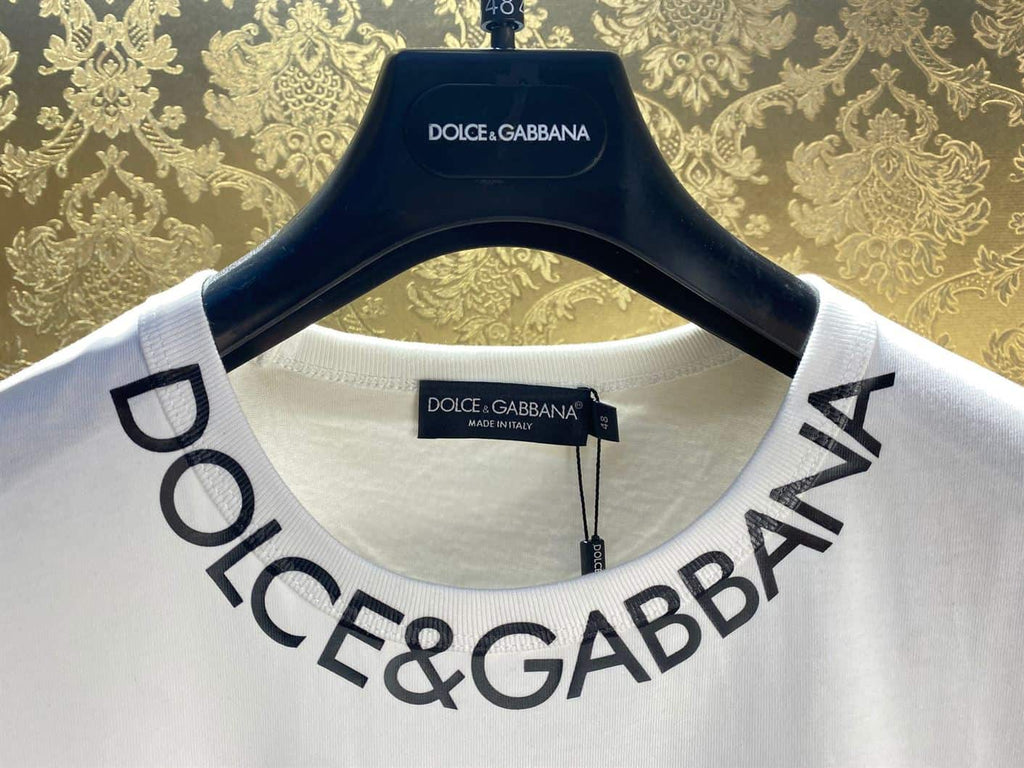 DOLCE & GABBANA ROUND-NECK T-SHIRT WITH DOLCE&GABBANA PRINT – DT004