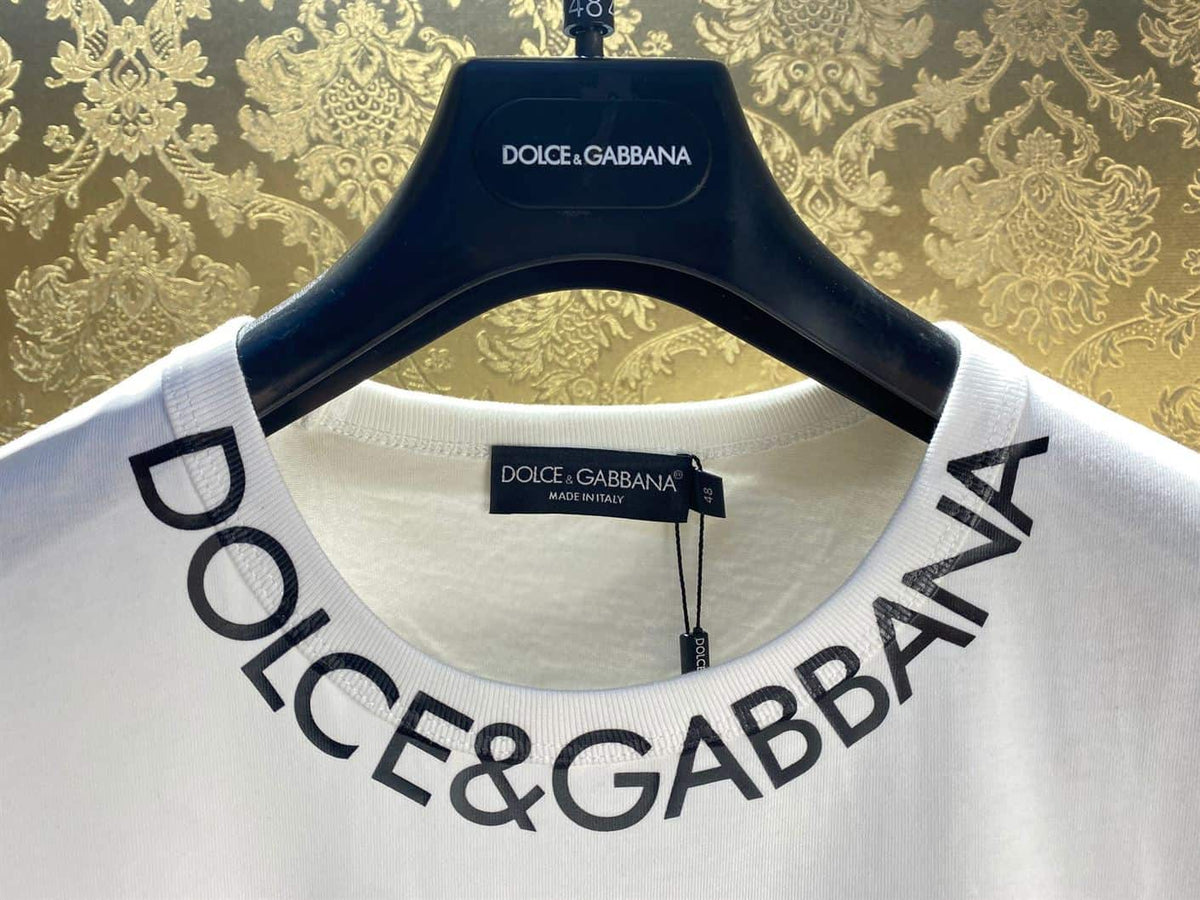 DOLCE & GABBANA ROUND-NECK T-SHIRT WITH DOLCE&GABBANA PRINT – DT004