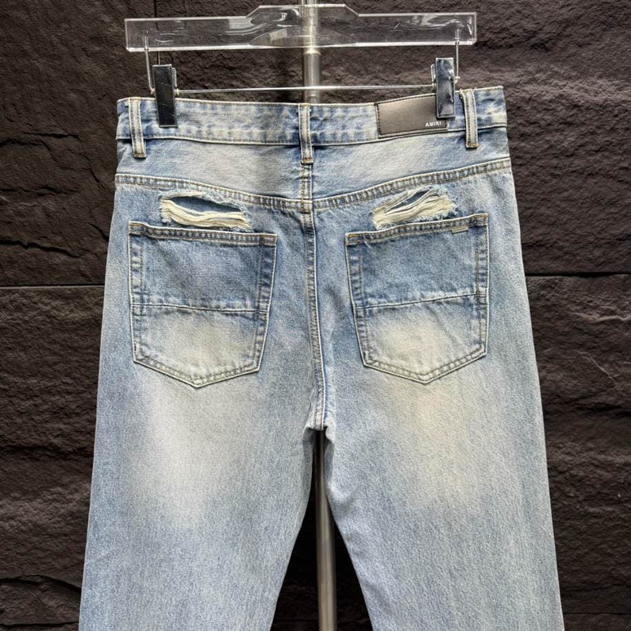 Amiri Ripp Blue White Jean – AMIJ002