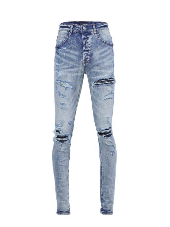 Amiri Distressed Blue Rip Jeans – AMIJ046