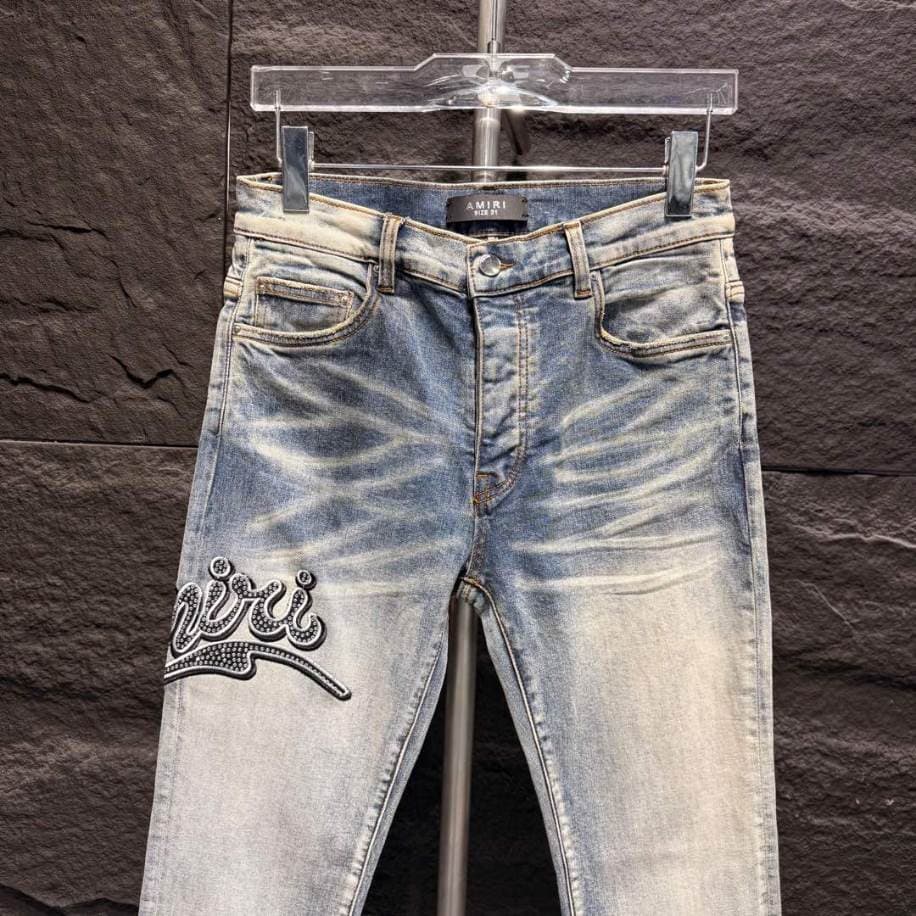 Amiri White Embroider Jeans – AMIJ033