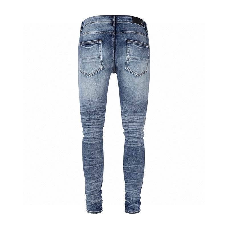 Amiri Blue Embroider White Jeans – AMIJ043