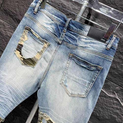 Amiri Men Yellow Patch-Detail Jeans – AMIJ019